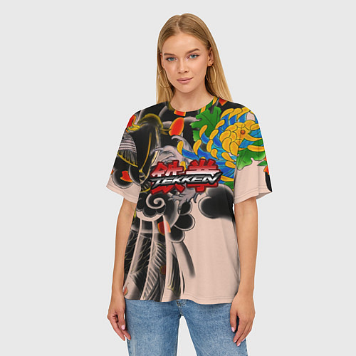 Женская футболка оверсайз Tekken tatoo japan / 3D-принт – фото 3