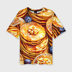 Футболка оверсайз женская Блинчики, цвет: 3D-принт