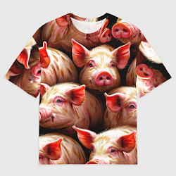 Футболка оверсайз женская Поросята, цвет: 3D-принт