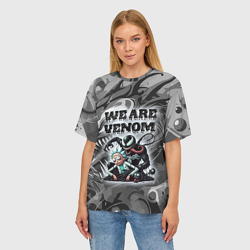 Женская футболка оверсайз We are Venom - graffiti / 3D-принт – фото 3