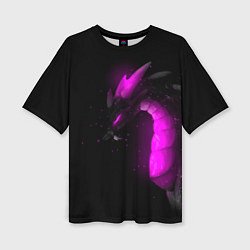 Футболка оверсайз женская Дракон неоновый, цвет: 3D-принт