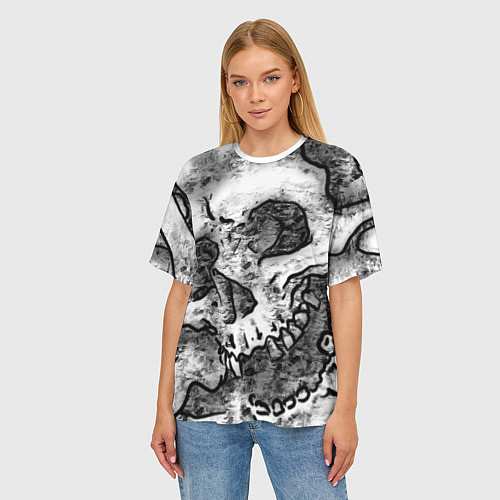 Женская футболка оверсайз Беззубый / 3D-принт – фото 3