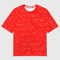 Футболка оверсайз женская Огненный красный текстура, цвет: 3D-принт