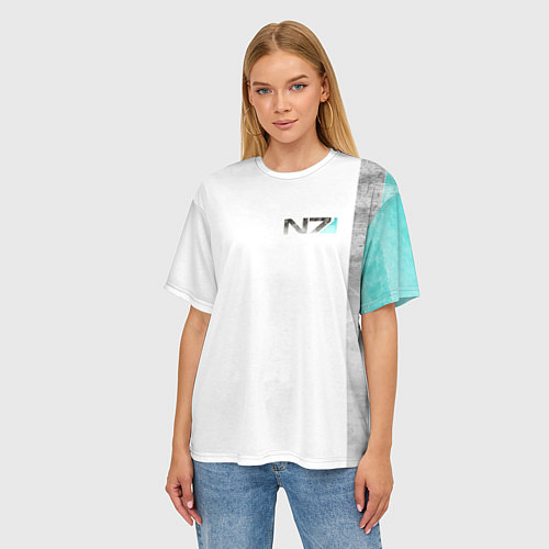 Женская футболка оверсайз Shepard N7 - галлюцинации / 3D-принт – фото 3