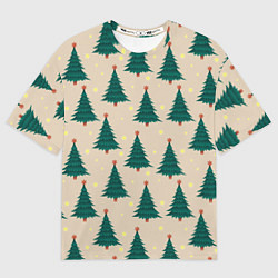 Футболка оверсайз женская Новогодняя ель, цвет: 3D-принт