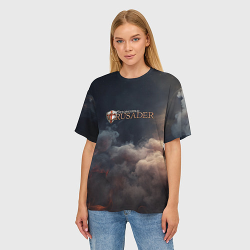Женская футболка оверсайз Stronghold Crusader logo / 3D-принт – фото 3