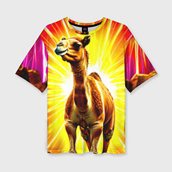 Женская футболка оверсайз Верблюд в ярких лучах