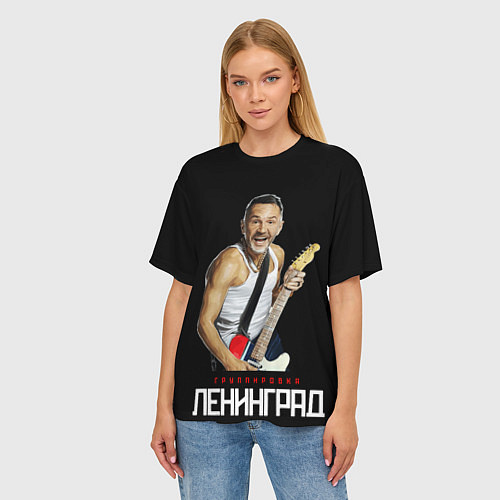 Женская футболка оверсайз Leningrad group - Sergey / 3D-принт – фото 3