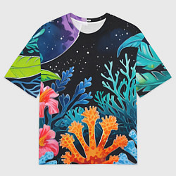 Футболка оверсайз женская Космические кораллы, цвет: 3D-принт