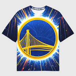 Футболка оверсайз женская Голден Стэйт Уорриорз логотип, цвет: 3D-принт