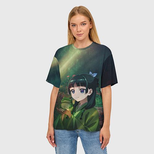 Женская футболка оверсайз МаоМао и лягушка - Монолог Фармацевта / 3D-принт – фото 3