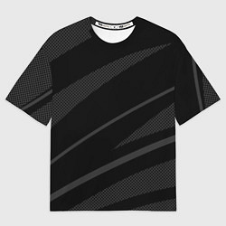 Футболка оверсайз женская Чёрный с серым абстракция полосы, цвет: 3D-принт