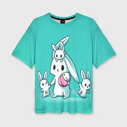 Футболка оверсайз женская Кролик мама, цвет: 3D-принт