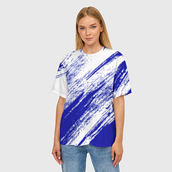 Футболка оверсайз женская The color is white and blue, цвет: 3D-принт — фото 2