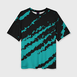 Футболка оверсайз женская The color is black and light blue, цвет: 3D-принт