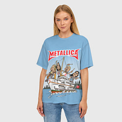 Футболка оверсайз женская Metallica - on the ship, цвет: 3D-принт — фото 2