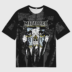 Женская футболка оверсайз Metallica - skull with fangs
