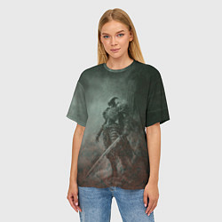 Футболка оверсайз женская Элитный воин-скелет, цвет: 3D-принт — фото 2