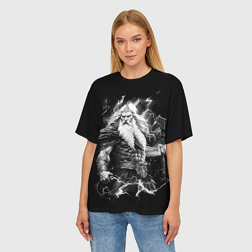 Женская футболка оверсайз Перун бог громовержец / 3D-принт – фото 3