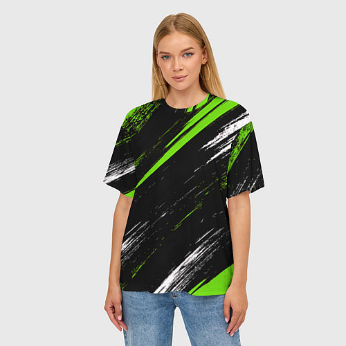 Женская футболка оверсайз Sports suit / 3D-принт – фото 3