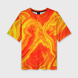 Футболка оверсайз женская Огненный жёлто-красный, цвет: 3D-принт