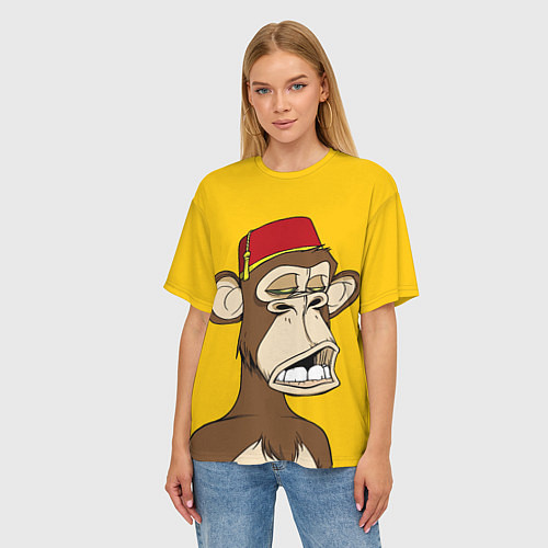 Женская футболка оверсайз NFT ape monkey / 3D-принт – фото 3