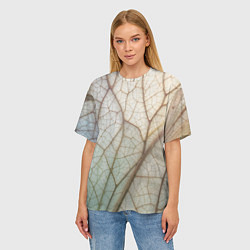 Футболка оверсайз женская Прожилки листика, цвет: 3D-принт — фото 2