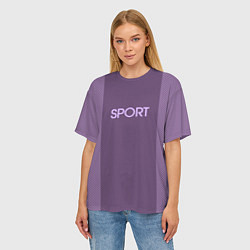 Футболка оверсайз женская Sport фиолетовый, цвет: 3D-принт — фото 2