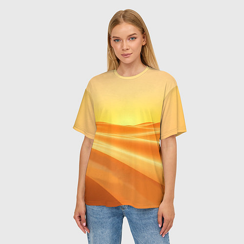 Женская футболка оверсайз Золотые пески / 3D-принт – фото 3