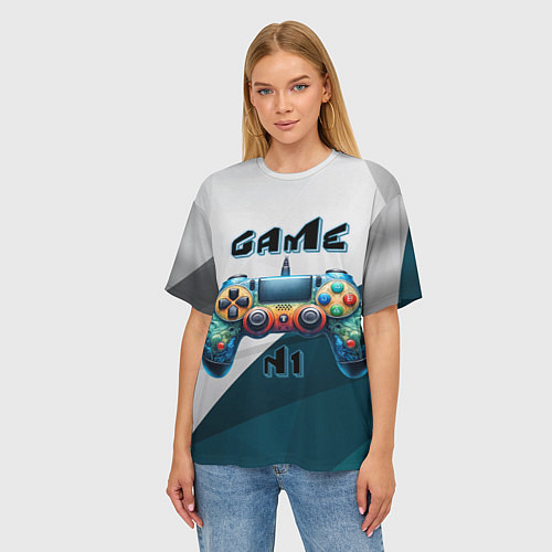 Женская футболка оверсайз Игровой джойстик / 3D-принт – фото 3