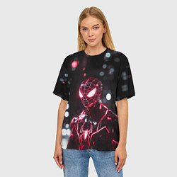 Футболка оверсайз женская Человек-паук в красно-черном костюме, цвет: 3D-принт — фото 2