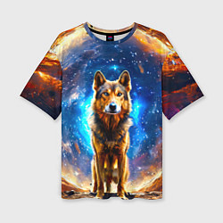 Футболка оверсайз женская Волкодав в космосе, цвет: 3D-принт
