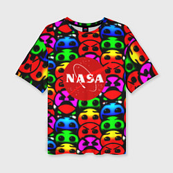 Футболка оверсайз женская NASA smile, цвет: 3D-принт