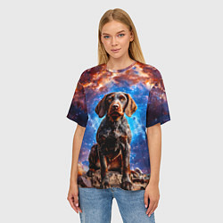 Футболка оверсайз женская Дратхаар в космосе, цвет: 3D-принт — фото 2