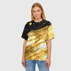 Футболка оверсайз женская Золотой текстурный фон, цвет: 3D-принт — фото 2