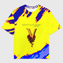 Футболка оверсайз женская Cyberpunk краски неоновые, цвет: 3D-принт