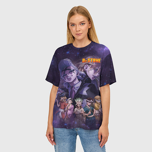 Женская футболка оверсайз Доктор Камень / 3D-принт – фото 3