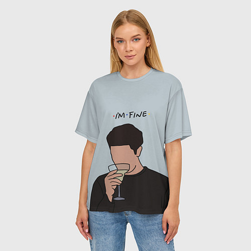 Женская футболка оверсайз Ross - im fine / 3D-принт – фото 3