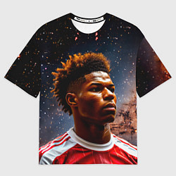 Женская футболка оверсайз Маркус Рашфорд и космос