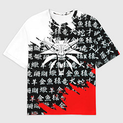 Футболка оверсайз женская Ведьмак япония краски, цвет: 3D-принт