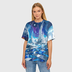 Футболка оверсайз женская Космический фантастический пейзаж, цвет: 3D-принт — фото 2