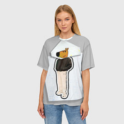 Футболка оверсайз женская Чиловый парень - свидетель мем, цвет: 3D-принт — фото 2