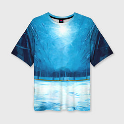 Футболка оверсайз женская Хоккейная площадка, цвет: 3D-принт