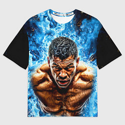 Футболка оверсайз женская Артуро Гатти в синем пламени, цвет: 3D-принт