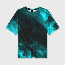 Женская футболка оверсайз Neon smoke