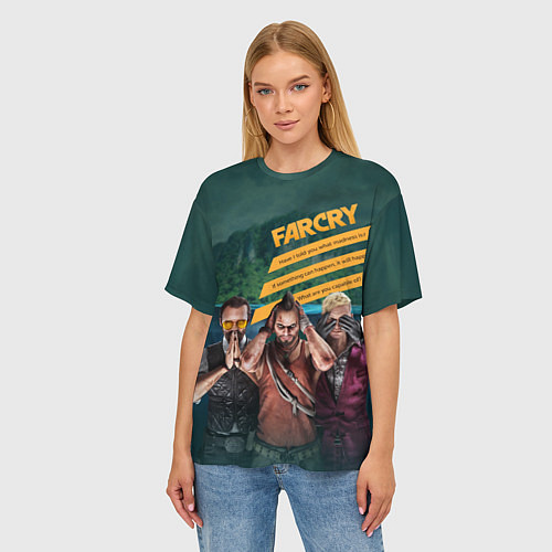 Женская футболка оверсайз Far Cry villains / 3D-принт – фото 3