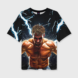 Футболка оверсайз женская Рестлер в молниях, цвет: 3D-принт