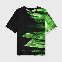 Женская футболка оверсайз Color green black