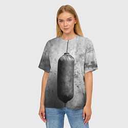 Футболка оверсайз женская Серая боксерская груша, цвет: 3D-принт — фото 2