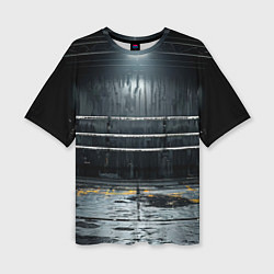 Футболка оверсайз женская Черный ринг, цвет: 3D-принт